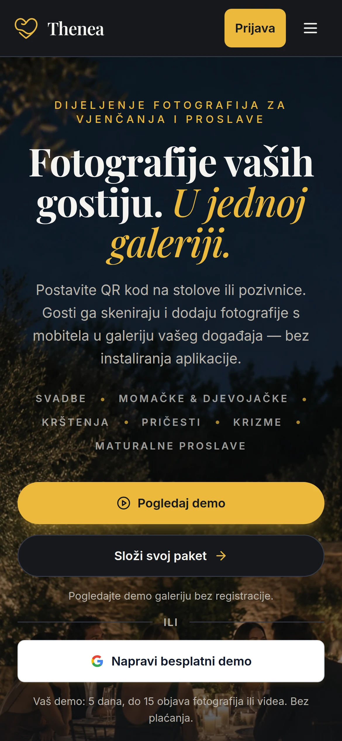 Dodatni prikaz projekta Thenea